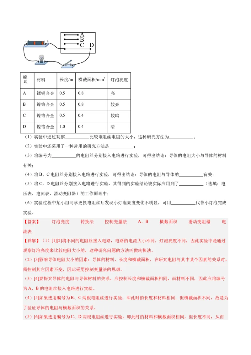 专题35电磁学实验专题（一）（解析版）_8、物理总复习_8.中考物理总复习_2024年中考复习资料_一轮复习资料_完备战2024年中考物理一轮复习讲义练习（全国通用）