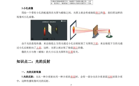 专题2光的直线传播光的反射与折射（原卷版）_8、物理总复习_2024年中考复习资料_二轮复习_2024年中考物理二轮专项复习核心考点讲解与必刷题型汇编