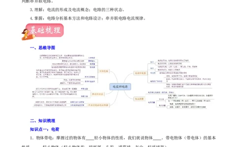 专题15电流和电路（讲练）（原卷版）-2022年中考一轮复习讲练测_8、物理总复习_8.中考物理总复习_2022年中考复习资料_2022年中考物理一轮复习讲练测264201163