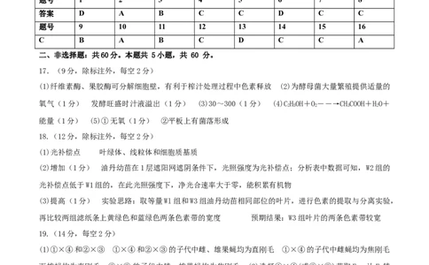 黄金卷05（参考答案）-赢在高考&middot;黄金8卷备战2024年高考生物模拟卷（福建专用）_2024年新高考资料_4.2024高考模拟预测试卷