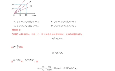 专题6质量和密度6.2密度（教师版）_8、物理总复习_8.中考物理总复习_2024年中考复习资料_专项复习资料_完三年（2021&mdash;2023）中考真题分项精编（全国通用）