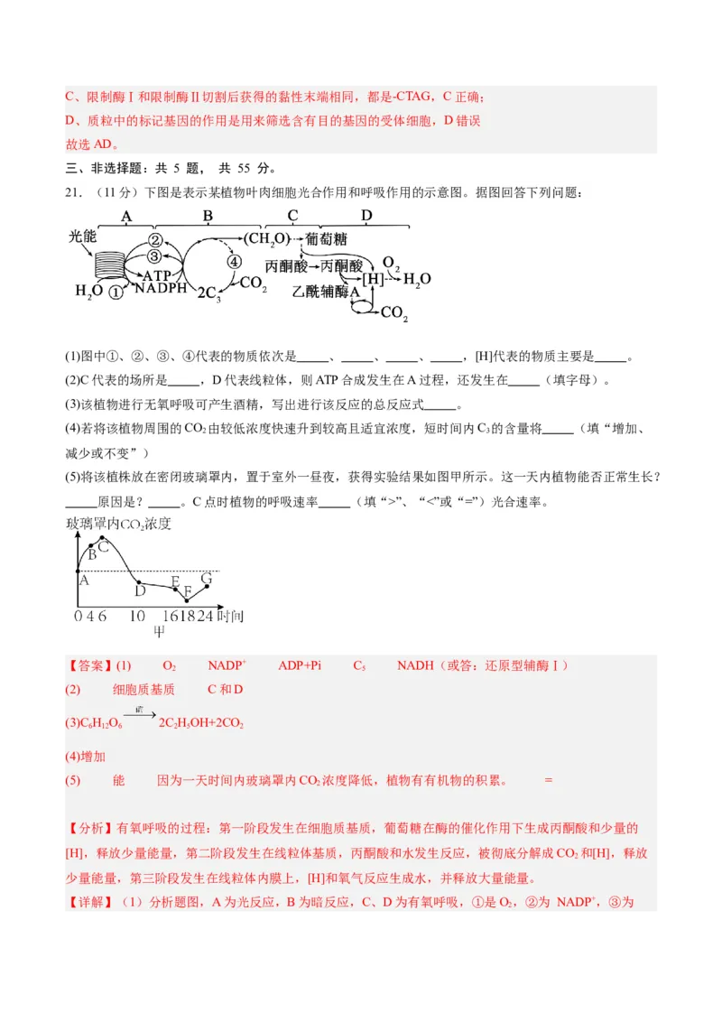 黄金卷04（解析版）-赢在高考&middot;黄金8卷备战2024年高考生物模拟卷（辽宁专用）_2024年新高考资料_4.2024高考模拟预测试卷