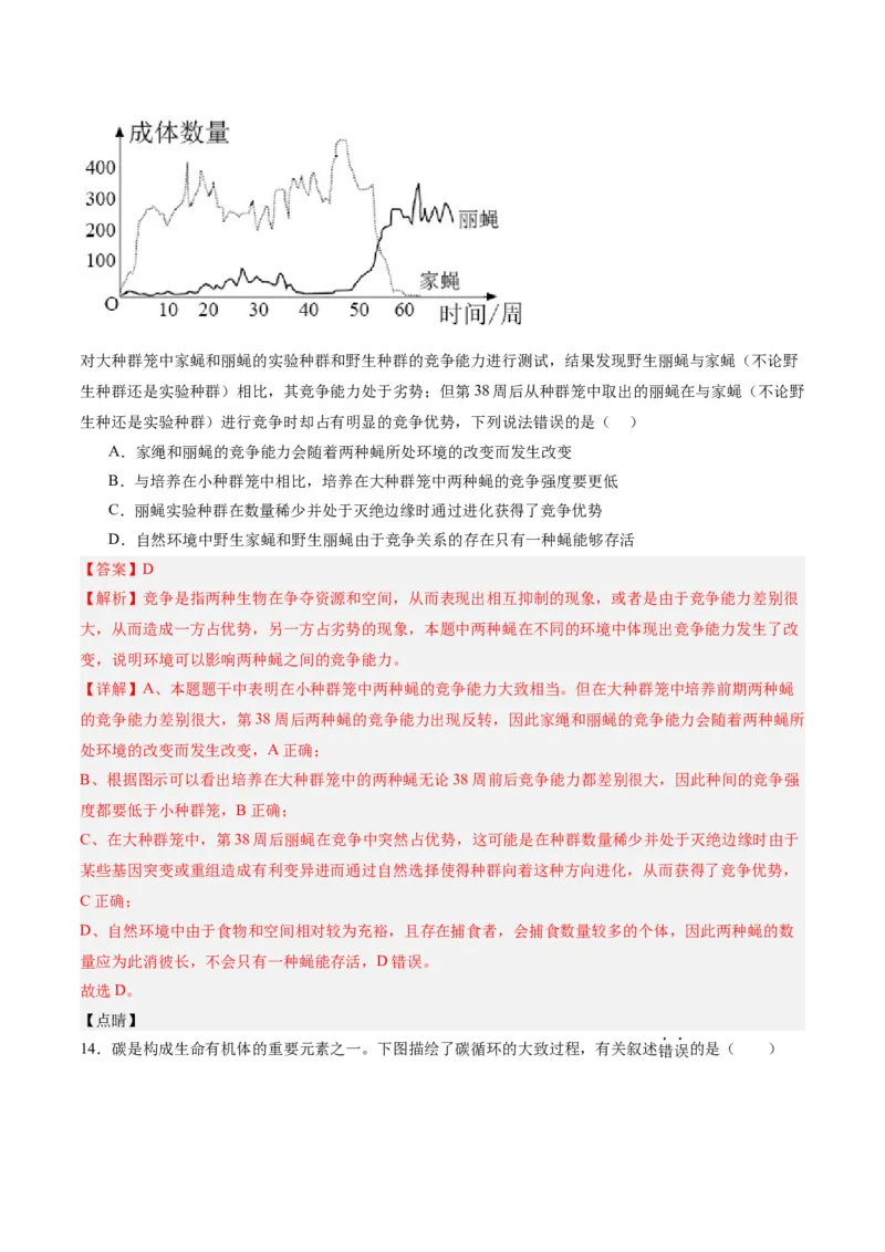黄金卷04（解析版）-赢在高考&middot;黄金8卷备战2024年高考生物模拟卷（辽宁专用）_2024年新高考资料_4.2024高考模拟预测试卷