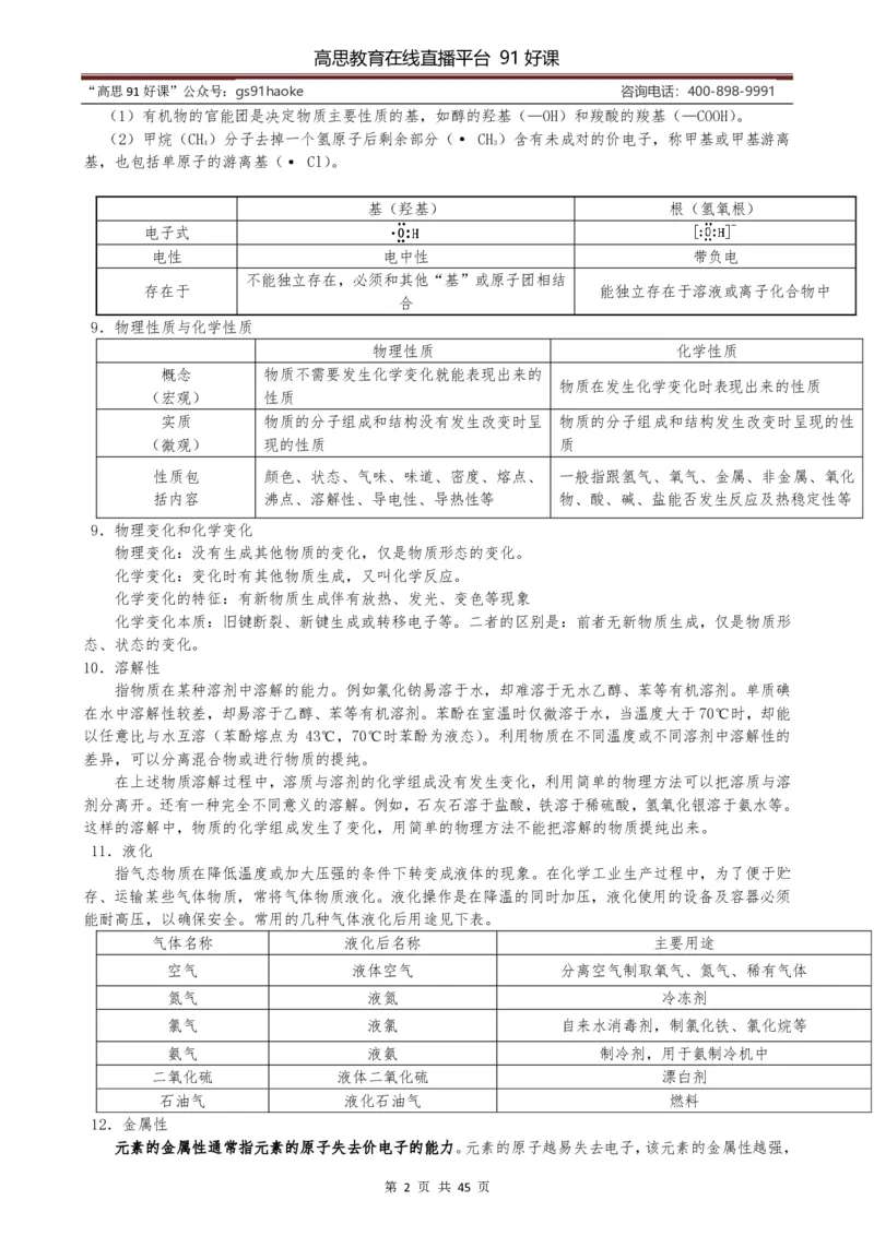（超详）高中化学知识点归纳汇总_《初中全科目知识点汇总》_初高中知识点归纳汇总