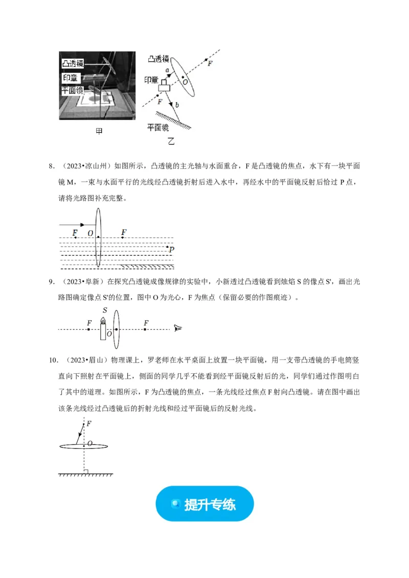 作图题02光学类（原卷版）_8、物理总复习_2024年中考复习资料_二轮复习_（讲义+练习）2024年中考物理二轮题型专项复习