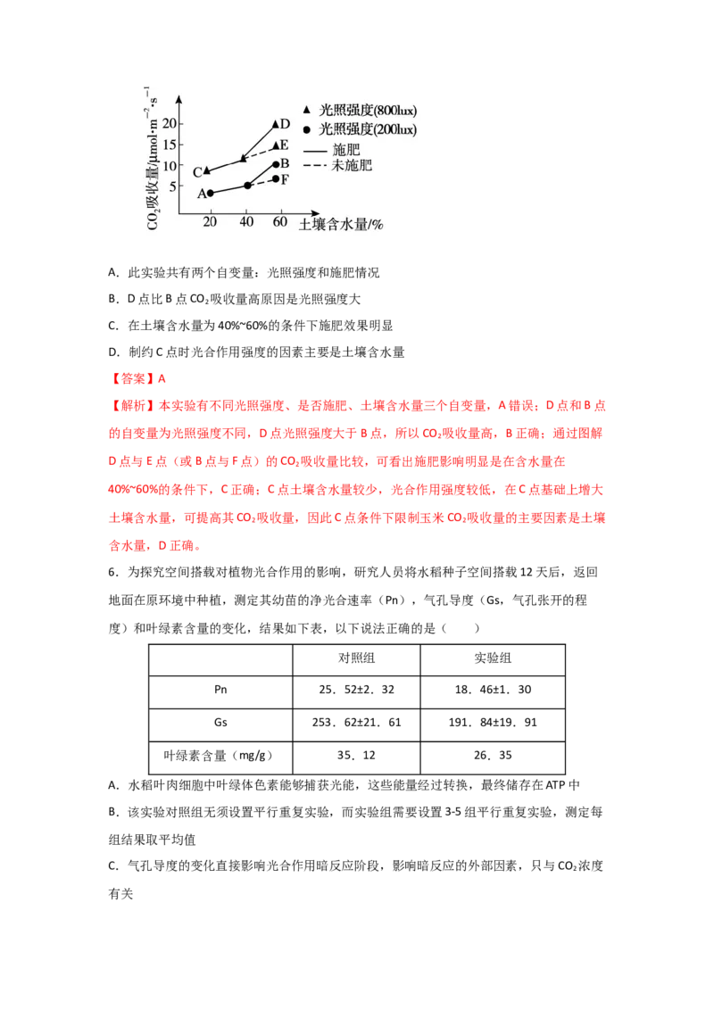 专题09_光与光合作用(教师版)_新高考复习资料_2023年新高考复习资料_二轮复习_增分要点2023高考生物二轮复习专题解读和分层训练291073137