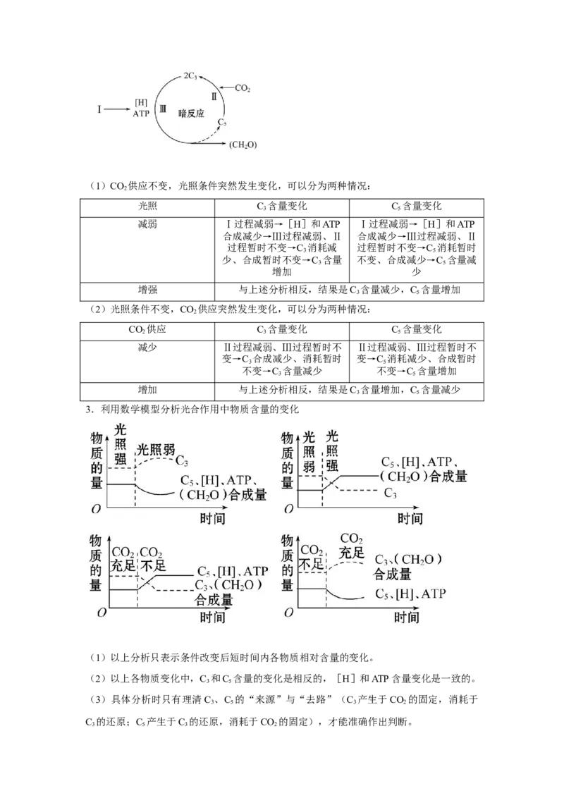 专题09_光与光合作用(教师版)_新高考复习资料_2023年新高考复习资料_二轮复习_增分要点2023高考生物二轮复习专题解读和分层训练291073137