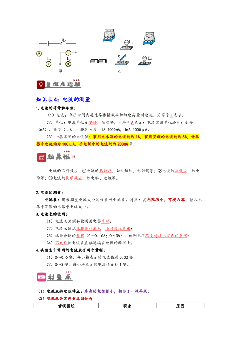 专题15电流和电路（原卷版）-备战2023中考物理一轮复习精细讲义_8、物理总复习_8.中考物理总复习_2023年中考复习资料_一轮复习_讲义+练习备战2023年中考物理一轮复习精细讲义