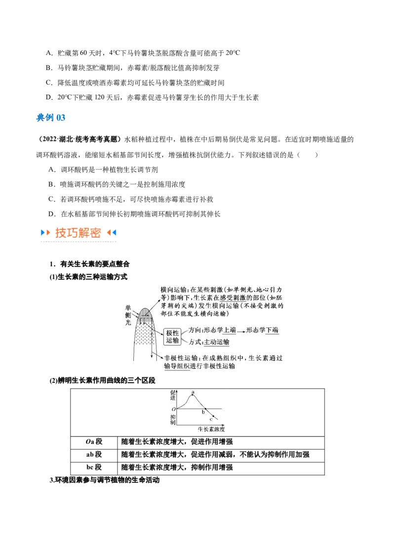 专题08植物生命活动的调节（讲义）（原卷版）_新高考复习资料_2024年新高考复习资料_二轮复习资料_高频考点解密2024年高考生物二轮复习高频考点追踪与预测（新高考专用）_讲义