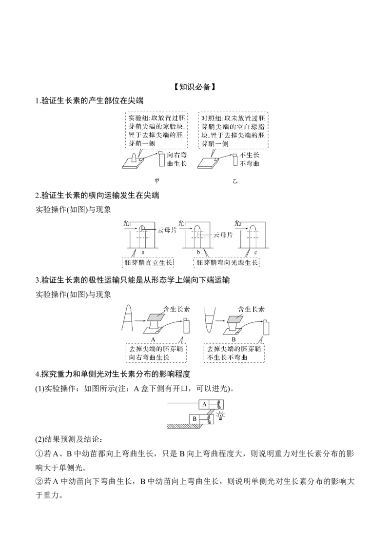 专题08植物生命活动的调节（讲义）（原卷版）_新高考复习资料_2024年新高考复习资料_二轮复习资料_高频考点解密2024年高考生物二轮复习高频考点追踪与预测（新高考专用）_讲义