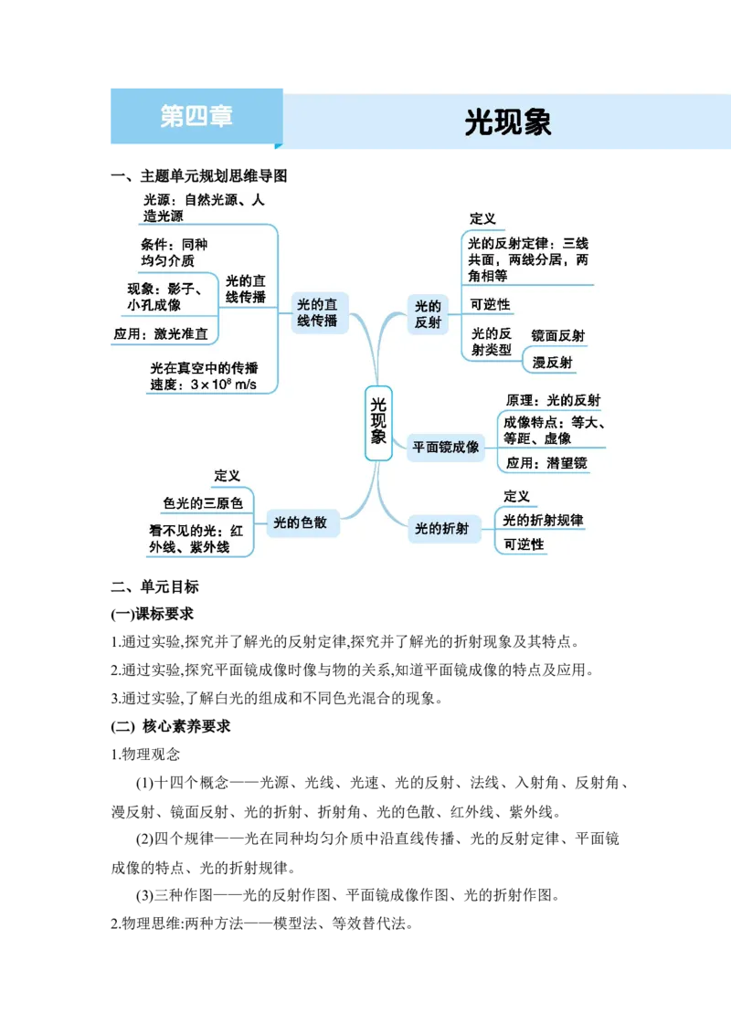第四章光现象_初物_八年级上下册+九年级全一册物理_八年级物理上册_全套教学资源_课件教案2_教案_4.第四章光现象