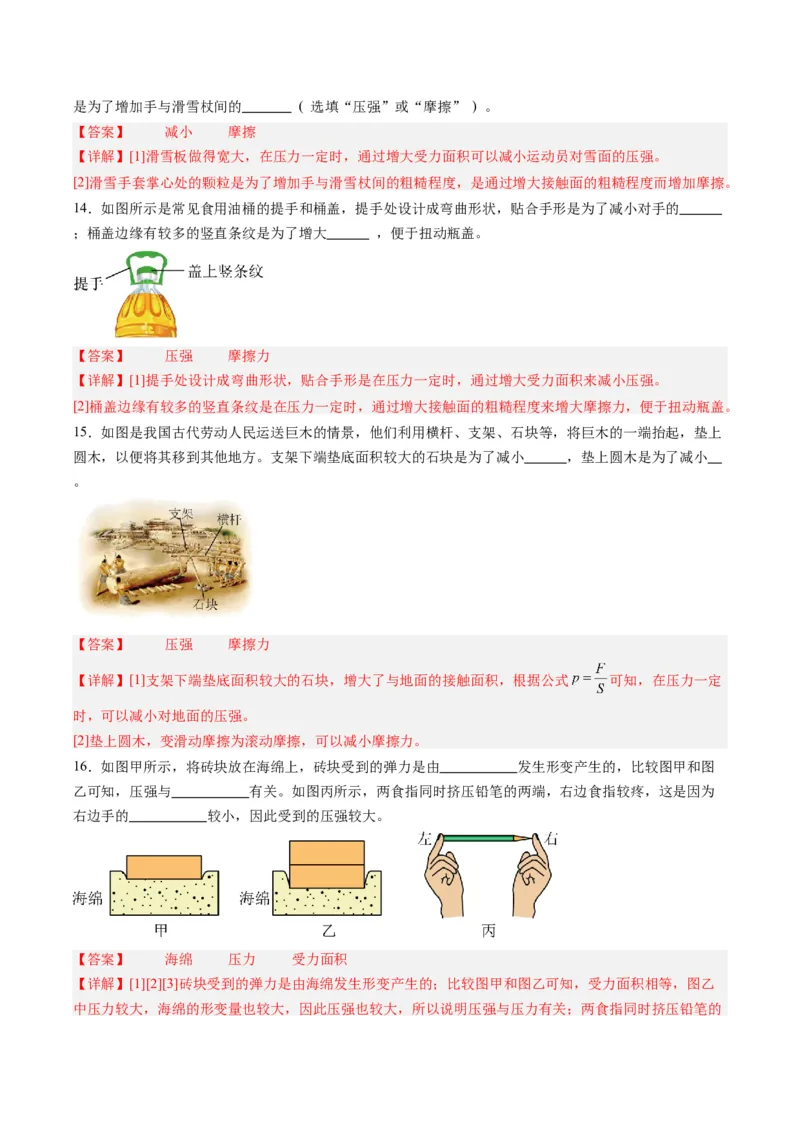 专题10压力与压强（解析版）_8、物理总复习_8.中考物理总复习_2024年中考复习资料_一轮复习资料_完备战2024年中考物理一轮复习讲义练习（全国通用）_教师版（含答案解析）