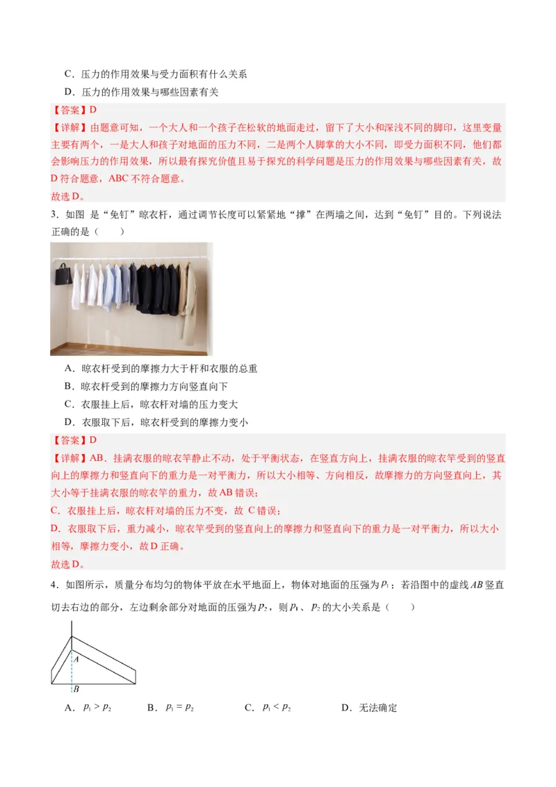 专题10压力与压强（解析版）_8、物理总复习_8.中考物理总复习_2024年中考复习资料_一轮复习资料_完备战2024年中考物理一轮复习讲义练习（全国通用）_教师版（含答案解析）
