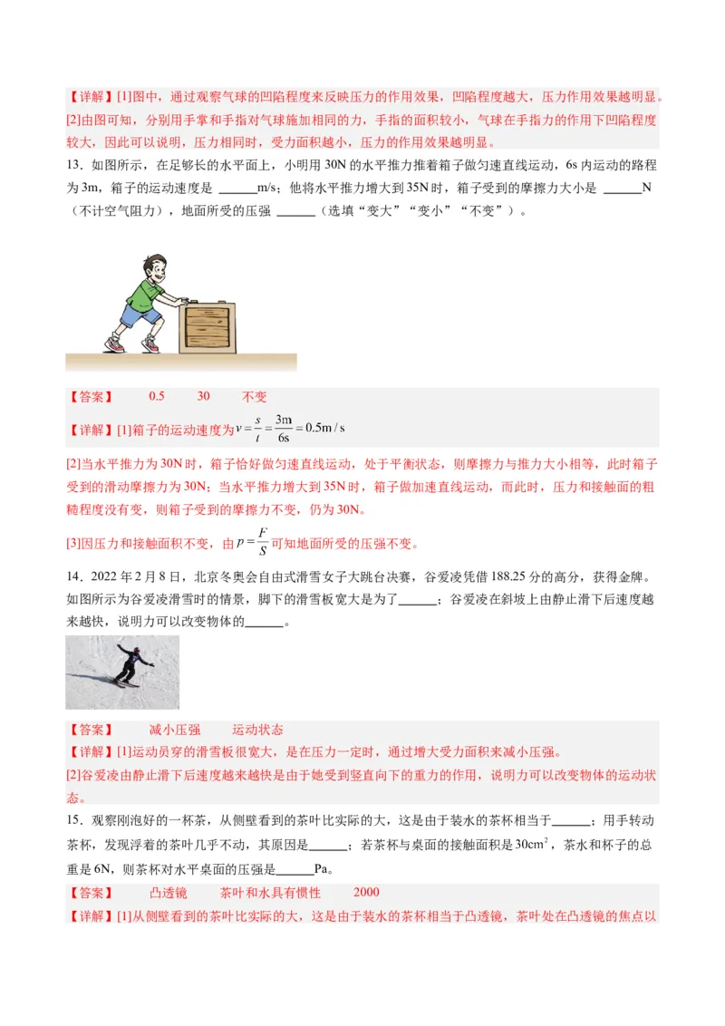 专题10压力与压强（解析版）_8、物理总复习_8.中考物理总复习_2024年中考复习资料_一轮复习资料_完备战2024年中考物理一轮复习讲义练习（全国通用）_教师版（含答案解析）