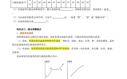 课时3.2熔化和凝固（学生版）_初物_八年级上下册+九年级全一册物理_八年级物理上册_讲义