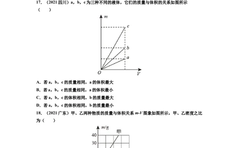 专题6质量与密度真题强化训练（原卷版）_8、物理总复习_8.中考物理总复习_2022年中考复习资料_2022年中考物理一轮复习金讲练267905642