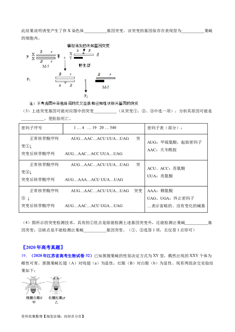 专题11伴性遗传和人类遗传病-学易金卷：五年（2019-2023）高考生物真题分项汇编（全国通用）（原卷版）_通用版（老高考）复习资料_2024年复习资料