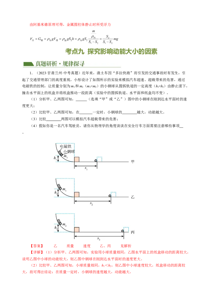 专题19实验探究题（力学）（讲练）解析版_8、物理总复习_8.中考物理总复习_2024年中考复习资料_二轮复习资料_完2024年中考物理二轮复习课件+讲义+练习（全国通用）