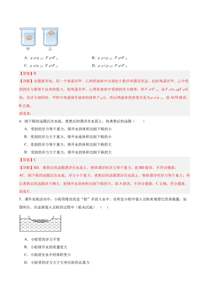 专题15物体沉浮条件及其应用（解析版）_8、物理总复习_8.中考物理总复习_2024年中考复习资料_一轮复习资料_完备战2024年中考物理一轮复习讲义练习（全国通用）