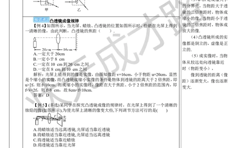 本章复习和总结_初物_八年级上下册+九年级全一册物理_八年级物理上册_全套教学资源_课件教案3_教案_第五章透镜及其应用