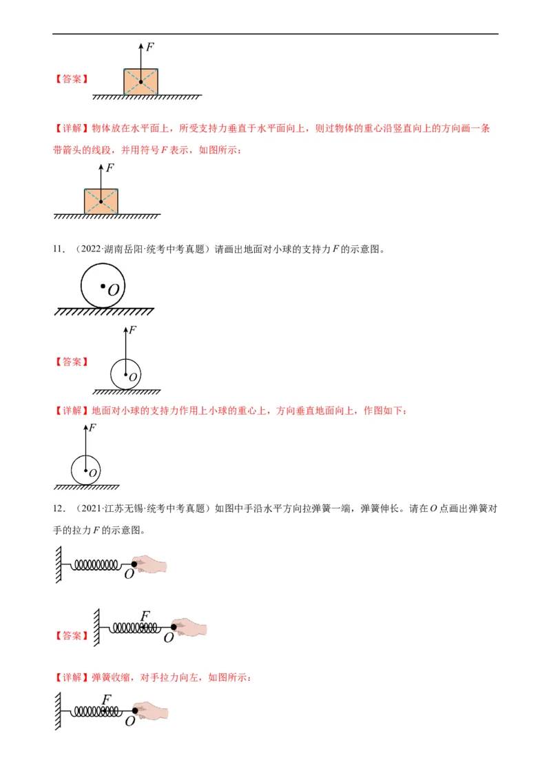 专题7力7.2弹力（教师版）_8、物理总复习_8.中考物理总复习_2024年中考复习资料_专项复习资料_完三年（2021&mdash;2023）中考真题分项精编（全国通用）