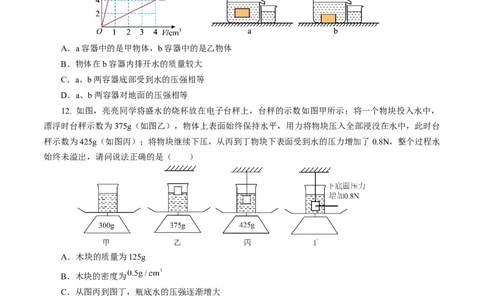 专题07浮力（测试）(全国通用）原卷版_8、物理总复习_8.中考物理总复习_2024年中考复习资料_二轮复习资料_完2024年中考物理二轮复习课件+讲义+练习（全国通用）_模块二（力学）