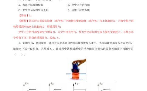 专题12浮力（测试）（解析版）-2022年中考一轮复习讲练测_8、物理总复习_8.中考物理总复习_2022年中考复习资料_2022年中考物理一轮复习讲练测264201163
