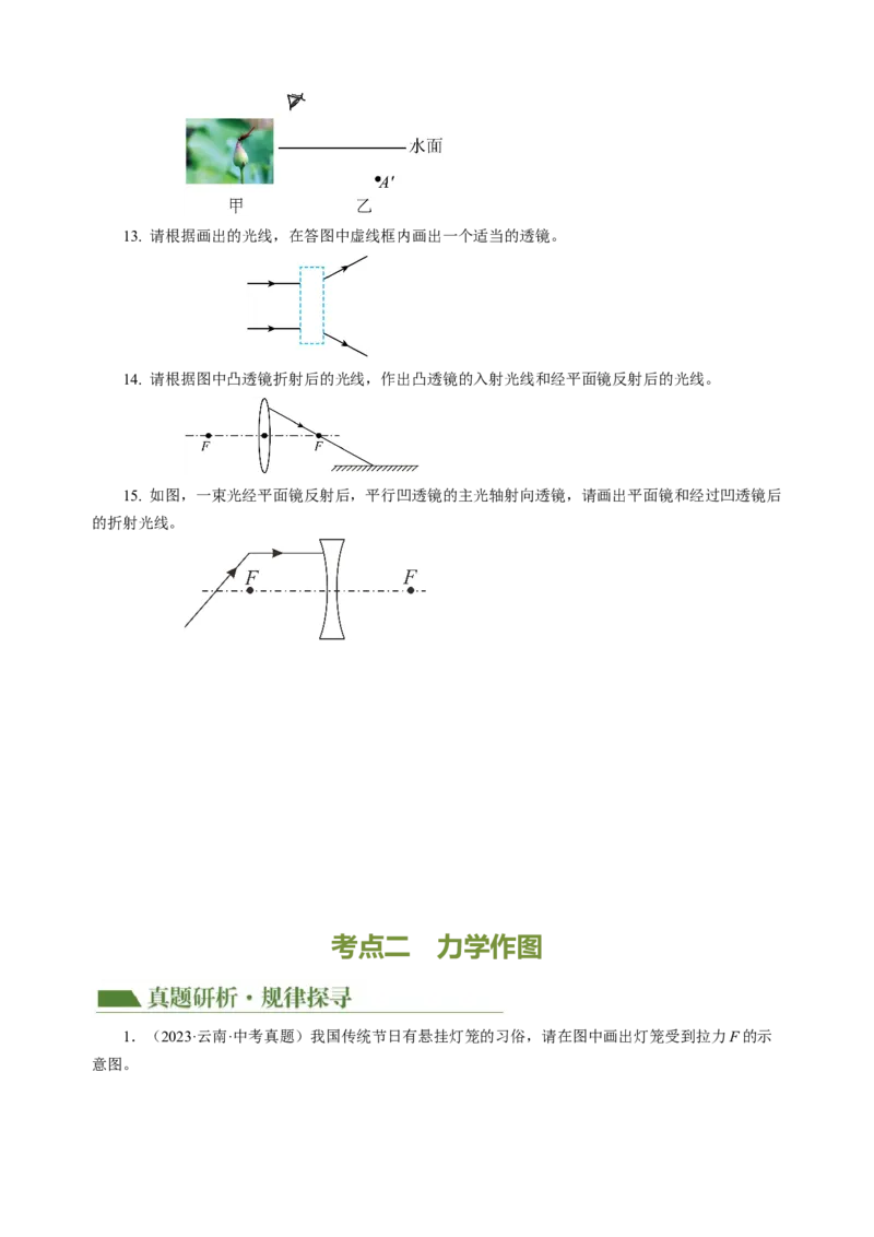 专题16作图题（讲练）原卷版_8、物理总复习_8.中考物理总复习_2024年中考复习资料_二轮复习资料_完2024年中考物理二轮复习课件+讲义+练习（全国通用）_模块四热点专题