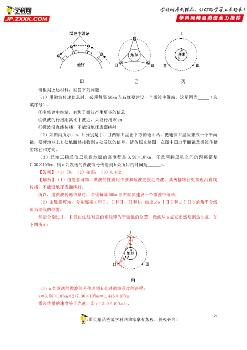 专题17信息、材料与能源、粒子和宇宙（解析版）_8、物理总复习_8.中考物理总复习_2022年中考复习资料_三年（2019-2021）中考真题物理分项汇编（全国通用）