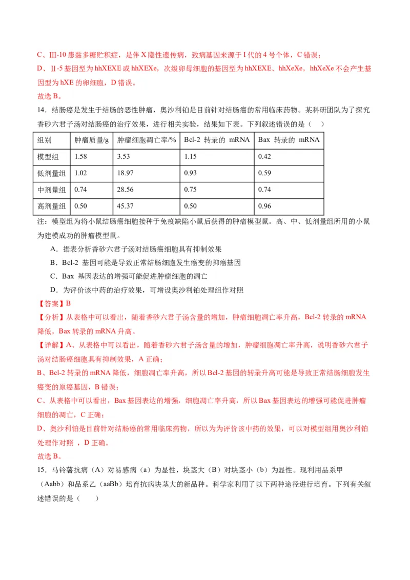 黄金卷03（解析版）-赢在高考&middot;黄金8卷备战2024年高考生物模拟卷（重庆专用）_2024年新高考资料_4.2024高考模拟预测试卷