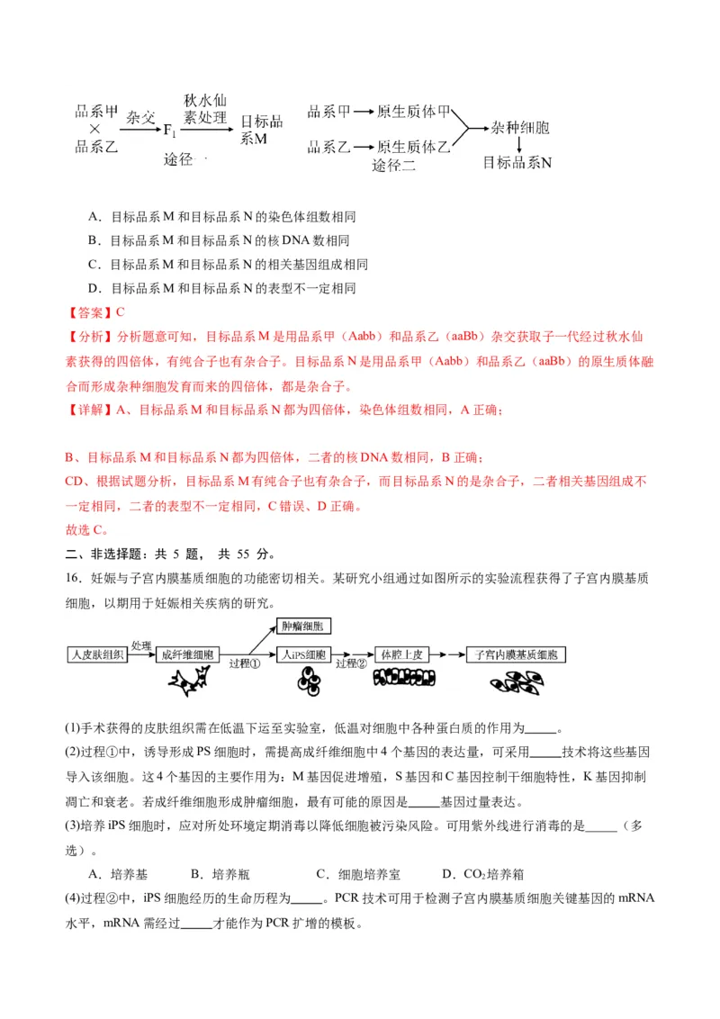 黄金卷03（解析版）-赢在高考&middot;黄金8卷备战2024年高考生物模拟卷（重庆专用）_2024年新高考资料_4.2024高考模拟预测试卷