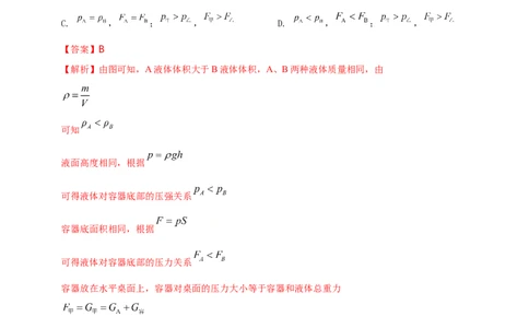 专题09固体和液体压强问题（解析版）_8、物理总复习_8.中考物理总复习_2023年中考复习资料_二轮复习_2023年二轮复习小微专题精准练助力中考物理四点问题大突破（通用版）