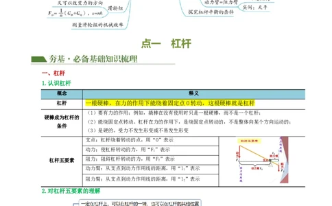 专题13简单机械（2考点+8考向）（讲义）（原卷版）_8、物理总复习_8.中考物理总复习_2024年中考复习资料_一轮复习资料_完2024年中考物理一轮复习课件+讲义+练习（全国通用）