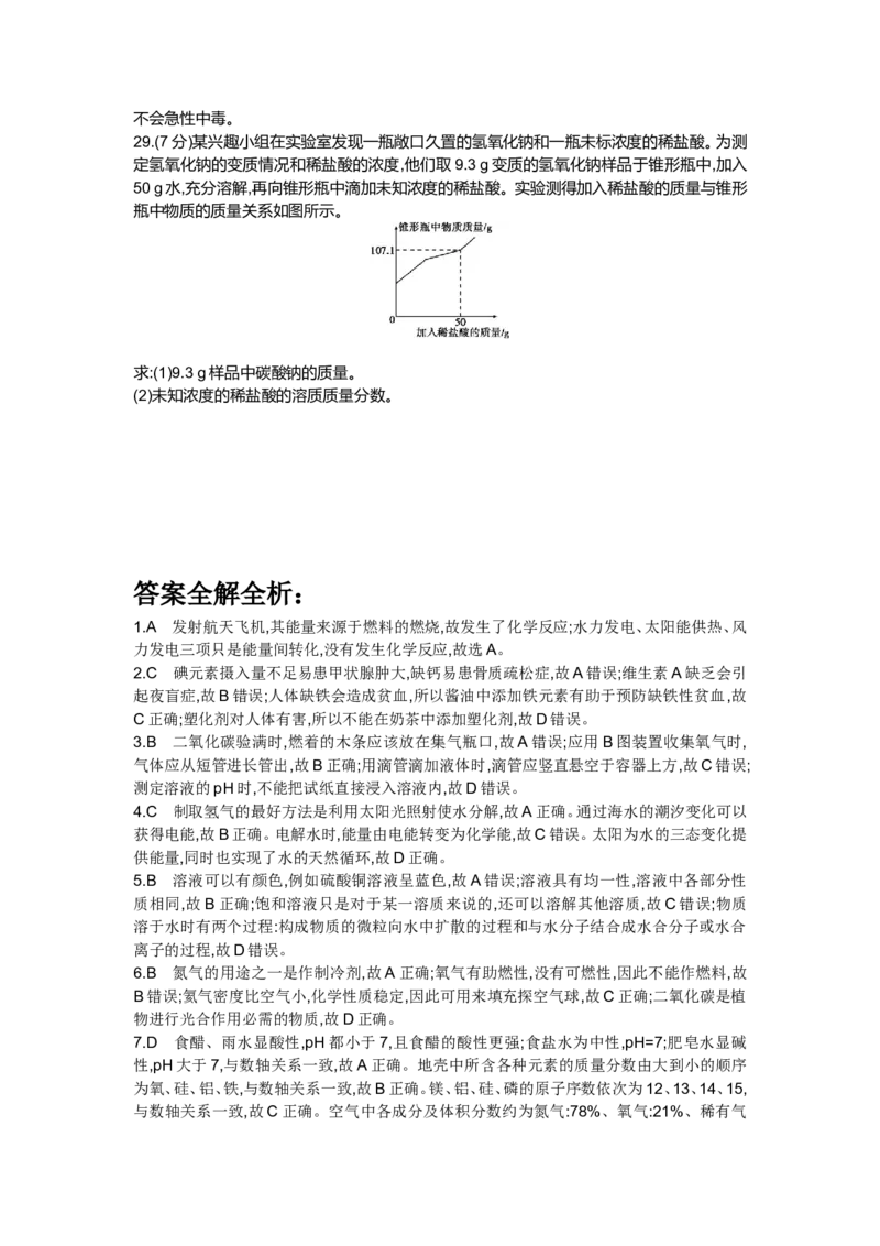 2014山东烟台化学试卷+答案(word整理版)_山东历年中考真题_山东省历年中考真题2013~2024_初中化学历年真题（2013-2024）