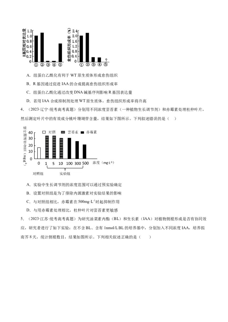 专题08植物生命活动的调节（分层练）（原卷版）_新高考复习资料_2024年新高考复习资料_二轮复习资料_高频考点解密2024年高考生物二轮复习高频考点追踪与预测（新高考专用）