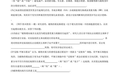 专题08植物生命活动的调节（分层练）（原卷版）_新高考复习资料_2024年新高考复习资料_二轮复习资料_高频考点解密2024年高考生物二轮复习高频考点追踪与预测（新高考专用）