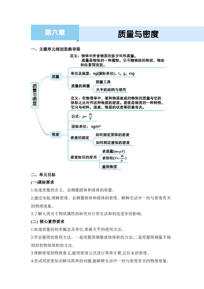第六章质量与密度_初物_八年级上下册+九年级全一册物理_八年级物理上册_全套教学资源_课件教案2_教案_6.第六章质量与密度
