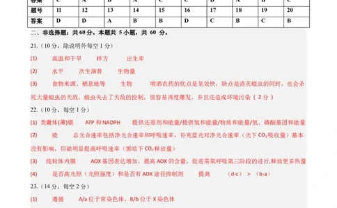 黄金卷03（参考答案）-赢在高考&middot;黄金8卷备战2024年高考生物模拟卷（浙江专用）_2024年新高考资料_4.2024高考模拟预测试卷