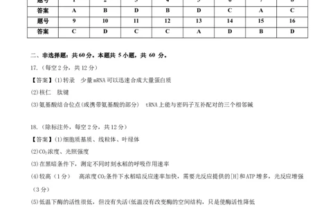 黄金卷06（参考答案）_2024年新高考资料_4.2024高考模拟预测试卷_赢在高考&middot;黄金8卷备战2024年高考生物模拟卷（广东专用）31276448