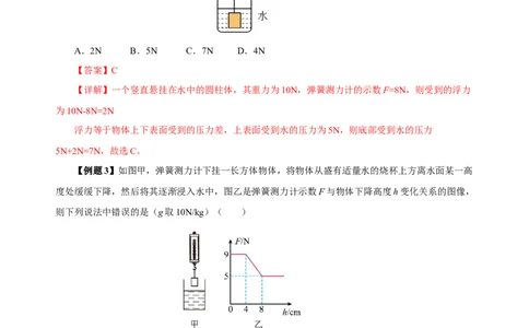 专题10浮力（知识梳理+典例+练习）-2024物理中考一轮复习精品资料（教师版）_8、物理总复习_2024年中考复习资料_一轮复习_更新2024年中考物理一轮复习精品资料_配套练习