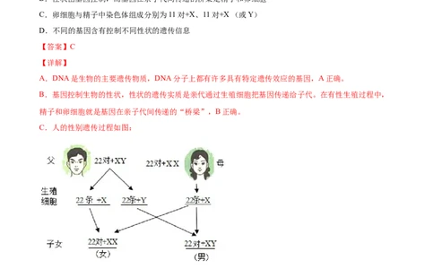 02生物的遗传和变异A卷（解析版）_初中全科电子版试卷练习试题_生物_生物8下练习_人教生物8年级下单元试卷38份_第3套八年级生物下册单元试卷（人教版）06份