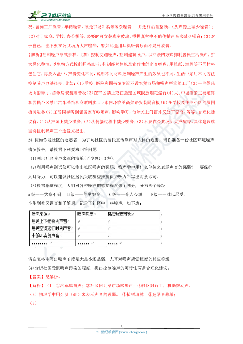 专题28声学简答与阅读理解冷点问题（解析版）_8、物理总复习_8.中考物理总复习_2023年中考复习资料_专项复习_2023年用小微专题精准练助力中考物理四点问题大突破