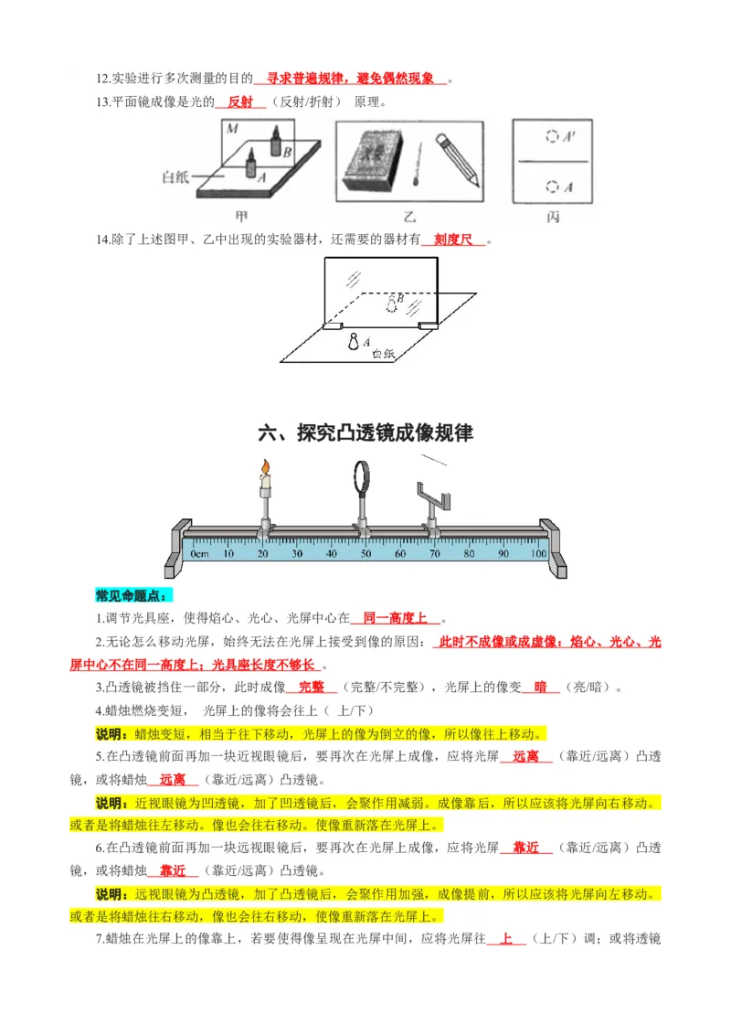 人教版物理八年级上学期+逢考必出的重点实验考题_初物_八年级上下册+九年级全一册物理_八年级物理上册_老课标资料_老课件教案（不推荐）_课件