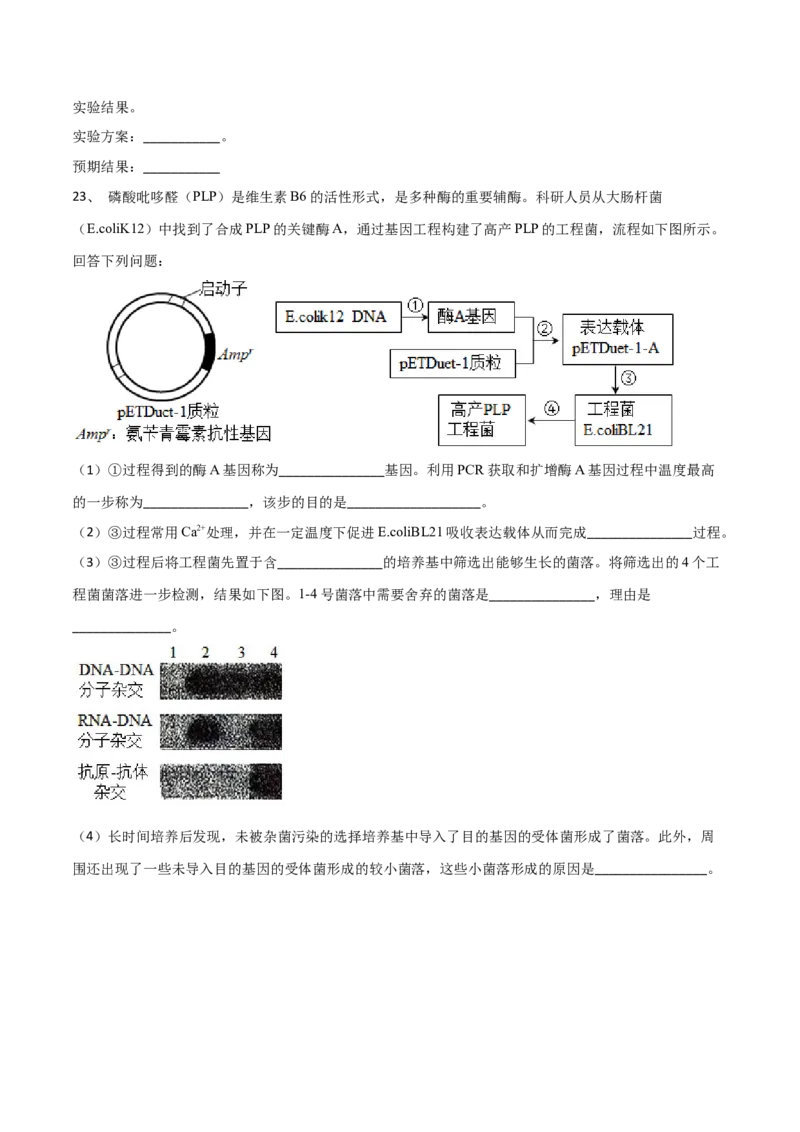 黄金卷07（考试版）-赢在高考&middot;黄金8卷备战2024年高考生物模拟卷（河北专用）_2024年新高考资料_4.2024高考模拟预测试卷