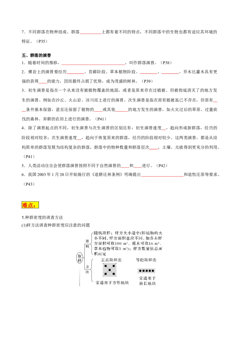 专题09种群和群落（原卷版）_新高考复习资料_2024年新高考复习资料_❤专项复习资料_2024年高考生物热点&middot;重点&middot;难点专练（新高考专用）