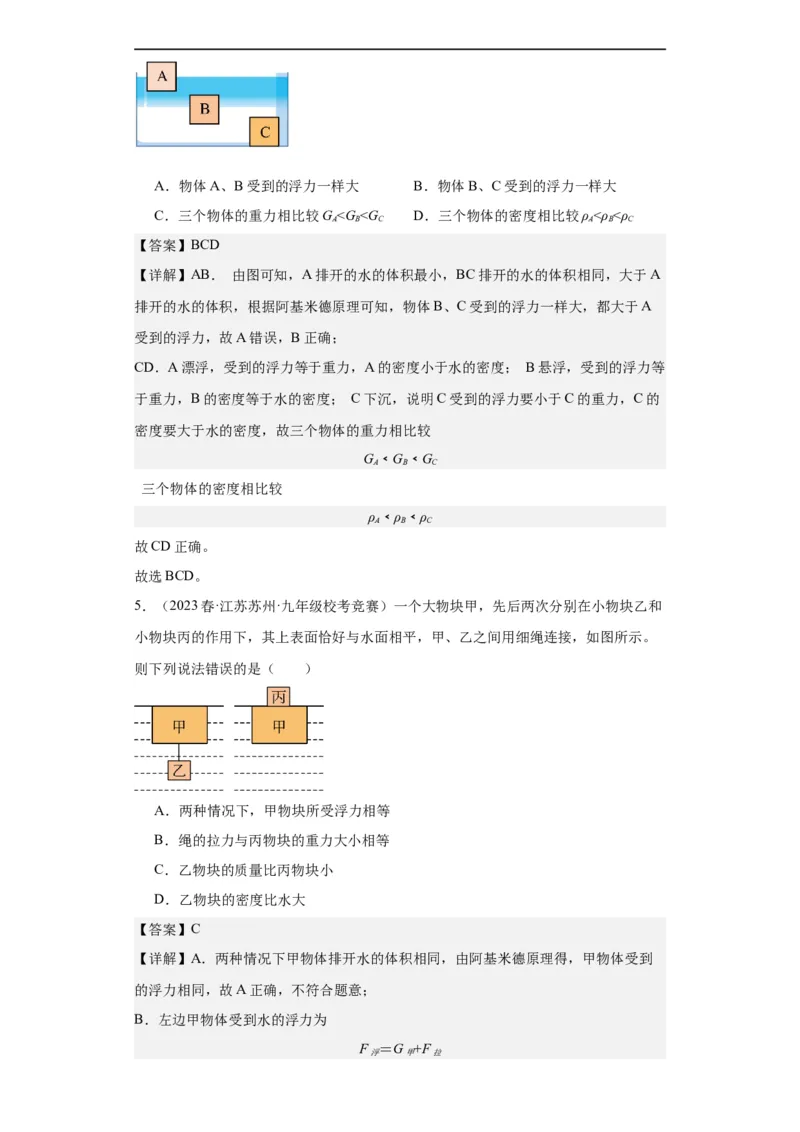 第12讲浮力（教师版）-2023-2024全国初中物理竞赛试题精选精编_初物_初中物理培优竞赛试题校联考专题重难题汇编练习通用电子版PPT