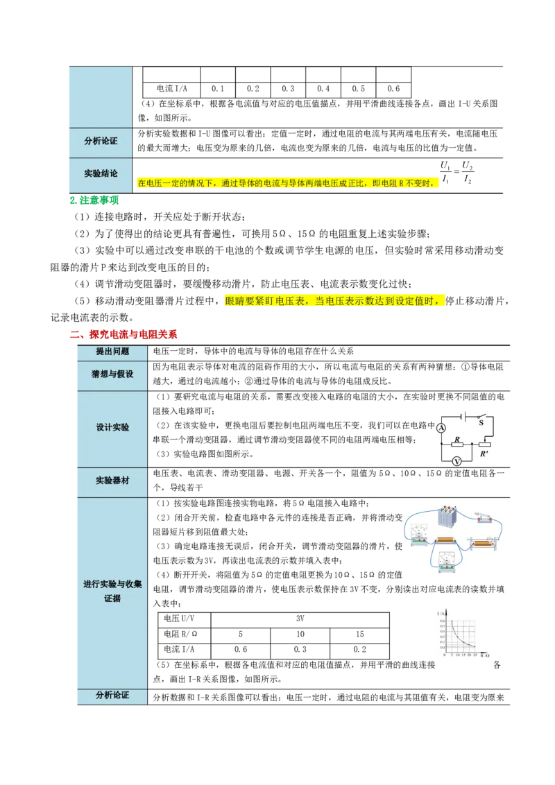 专题16欧姆定律（4考点+9考向）（讲义）（原卷版）_8、物理总复习_8.中考物理总复习_2024年中考复习资料_一轮复习资料_完2024年中考物理一轮复习课件+讲义+练习（全国通用）
