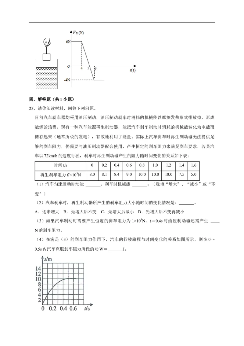 图像题02摩擦力、浮力、功和机械能（原卷版）_8、物理总复习_8.中考物理总复习_2023年中考复习资料_二轮复习_2023年中考物理二轮题型专项复习（全国通用）