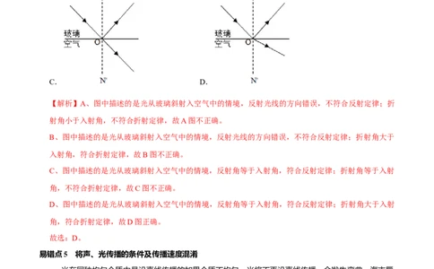 专题5光现象易错点（解析版）_8、物理总复习_8.中考物理总复习_2022年中考复习资料_2022年中考物理二轮复习易错考点精讲精练（人教版）