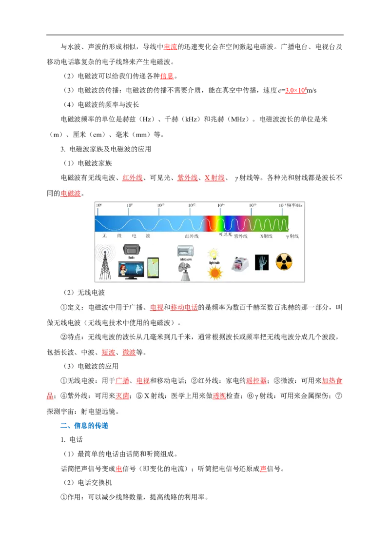 专题20信息的传递能源（知识梳理+典例+练习）(教师版）_8、物理总复习_8.中考物理总复习_2024年中考复习资料_一轮复习资料_完2024年中考物理一轮复习课件+练习_配套练习